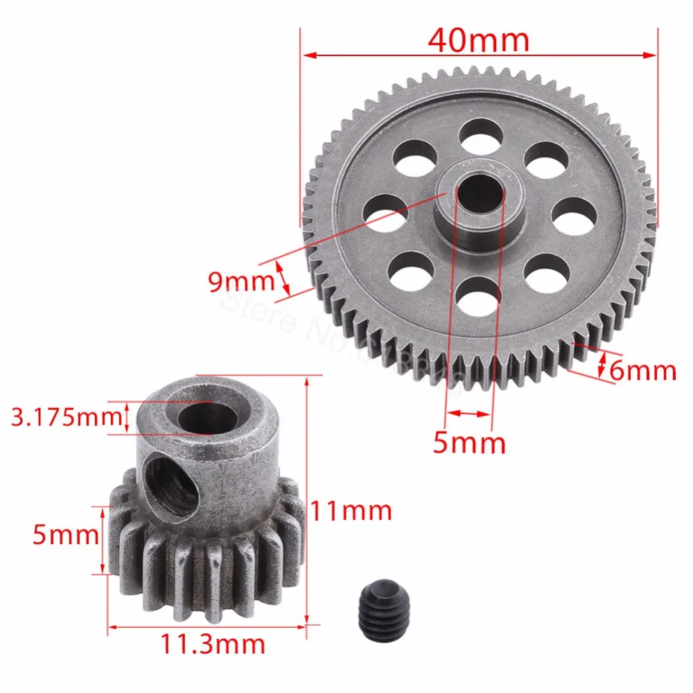 11184 Main Gear Pinion Gears 17T//64T for 1:10 RC HSP 94111 94123 RC Truck